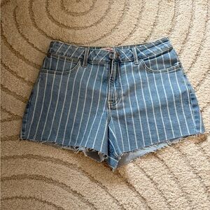 Wrangler Striped Blue Denim Women's Shorts